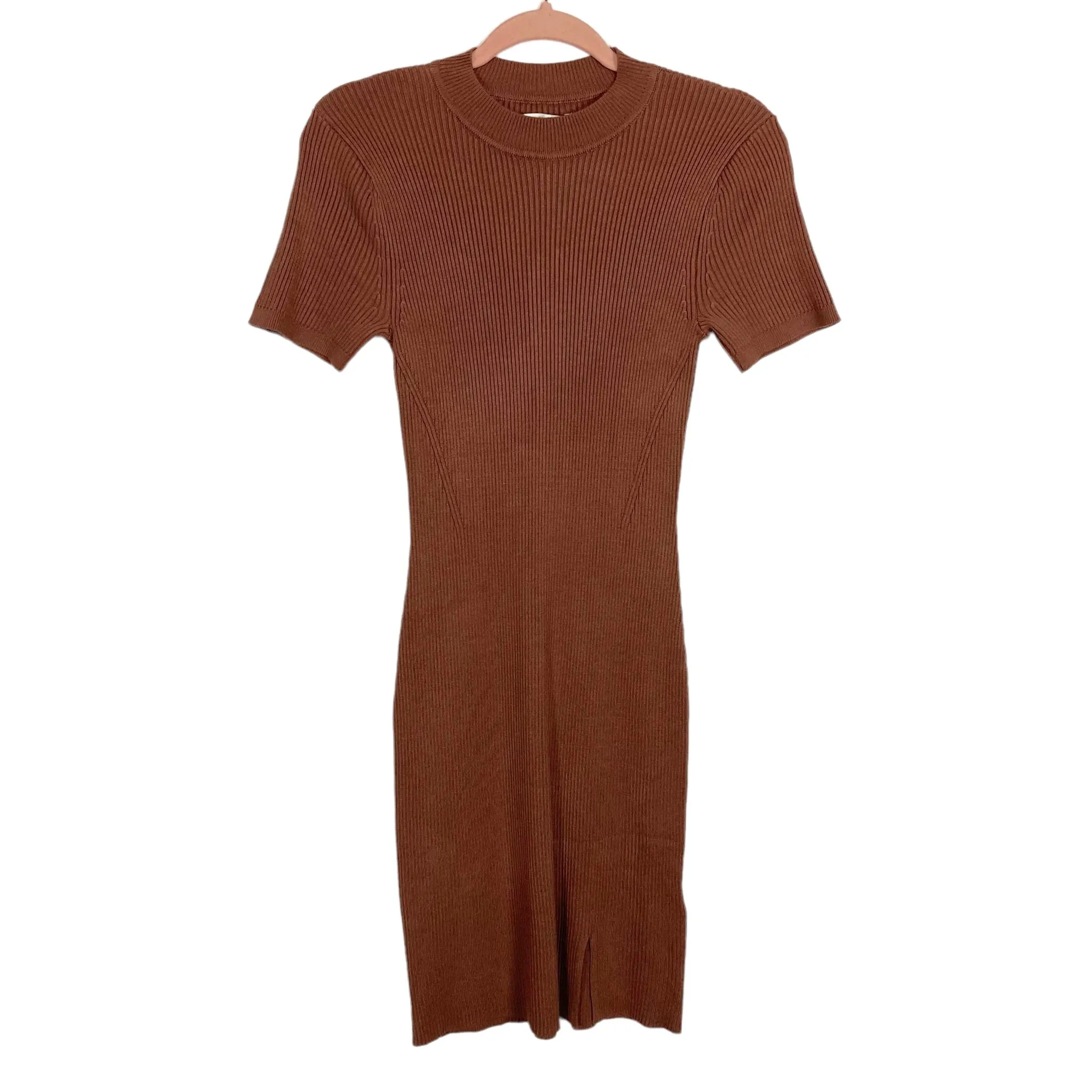 Abercrombie & Fitch Brown Mock Neck Ribbed Dress NWT- Size S Tall (sold out online)