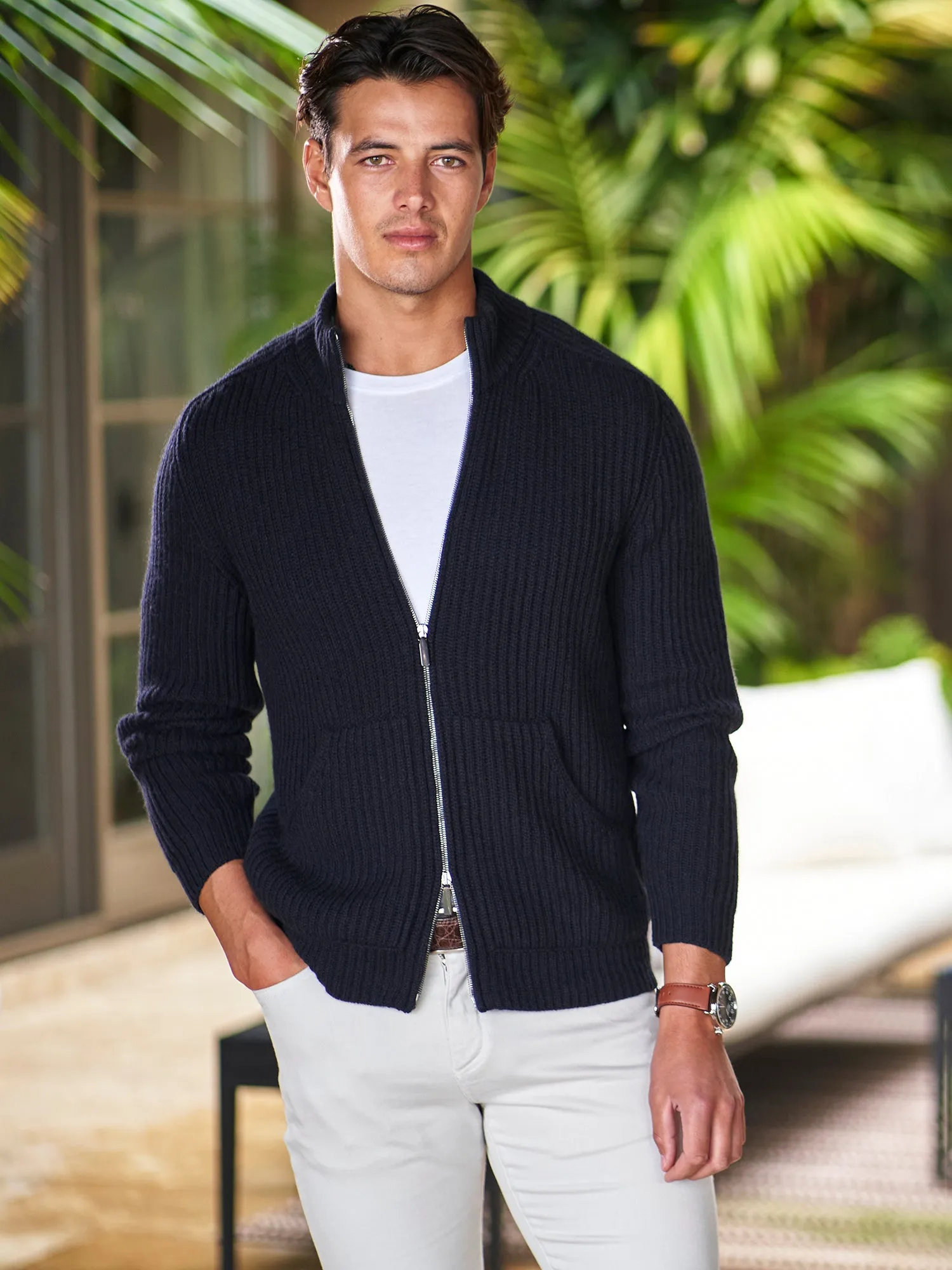 Ajoscha Cashmere Zip Cardigan