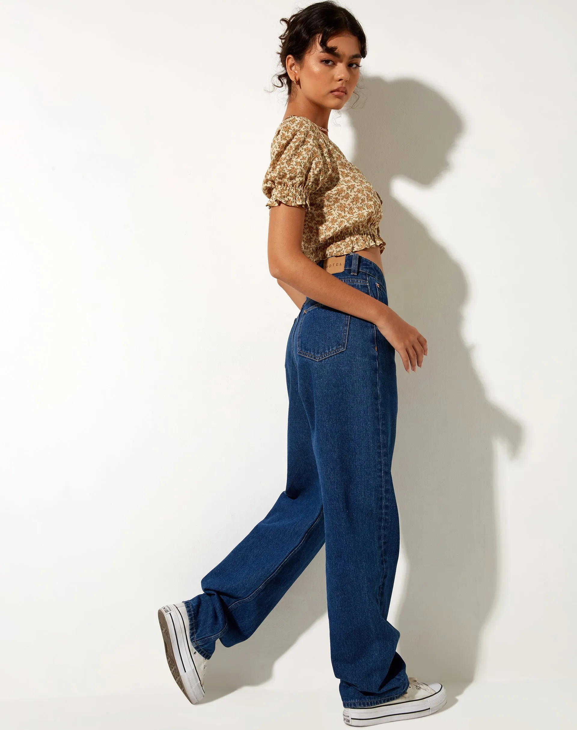 Aley Crop Top in Washed Ditsy