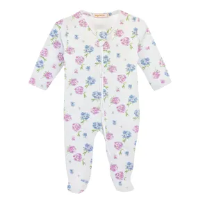 Baby Club Chic - Lilac Hydrangeas Zip Footie