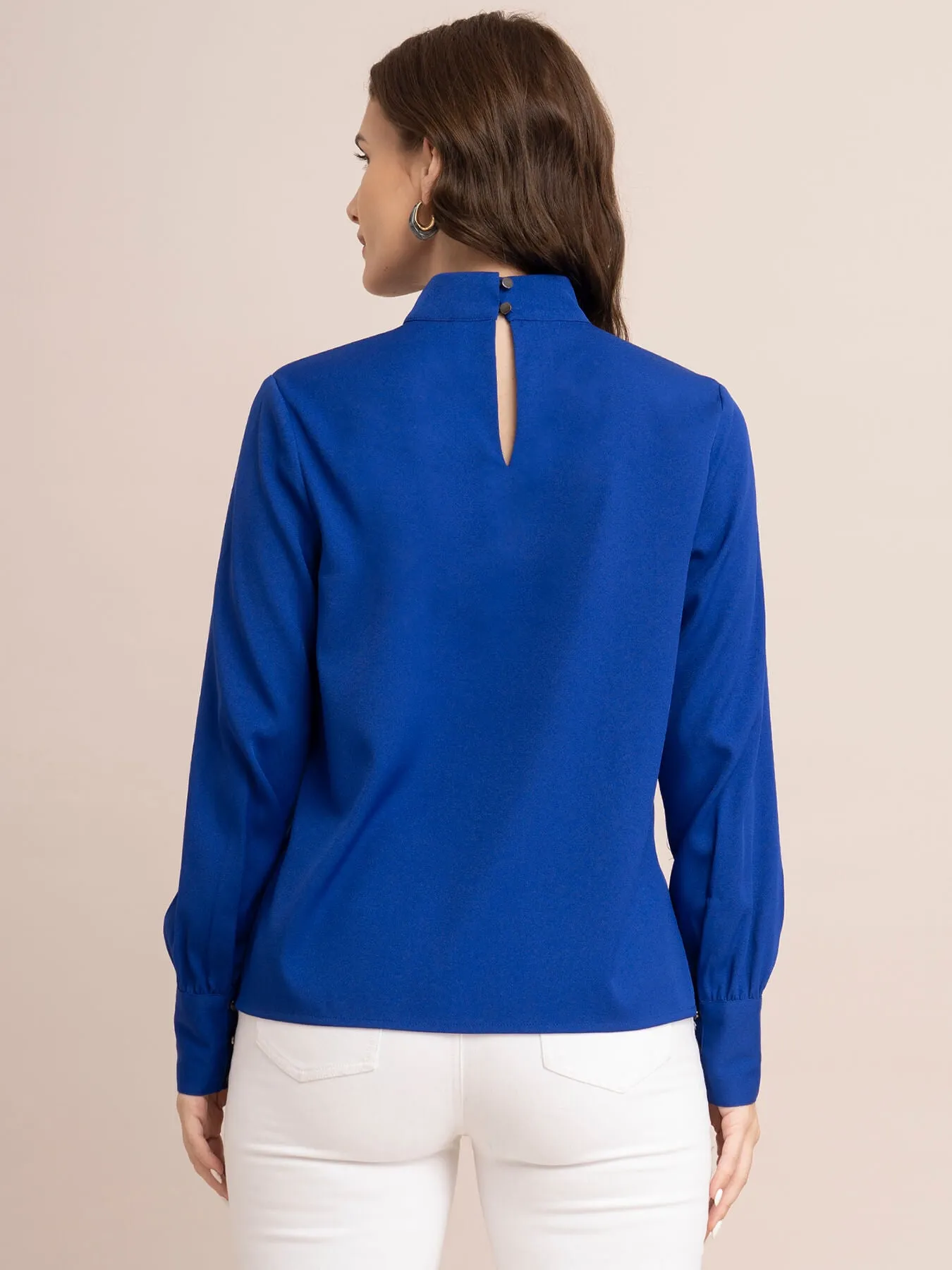 Band V Neck Top - Royal Blue