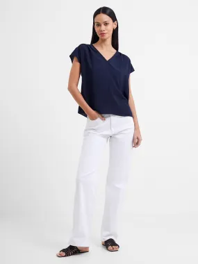 Crepe Light Smocked Shoulder V-Neck Top