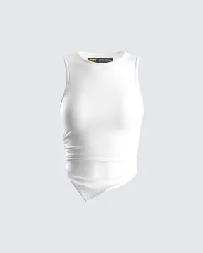 Ema White Jersey Tank Top