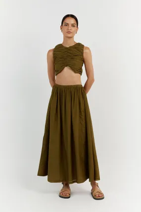 FRANKIE OLIVE SLEEVELESS CROP TOP