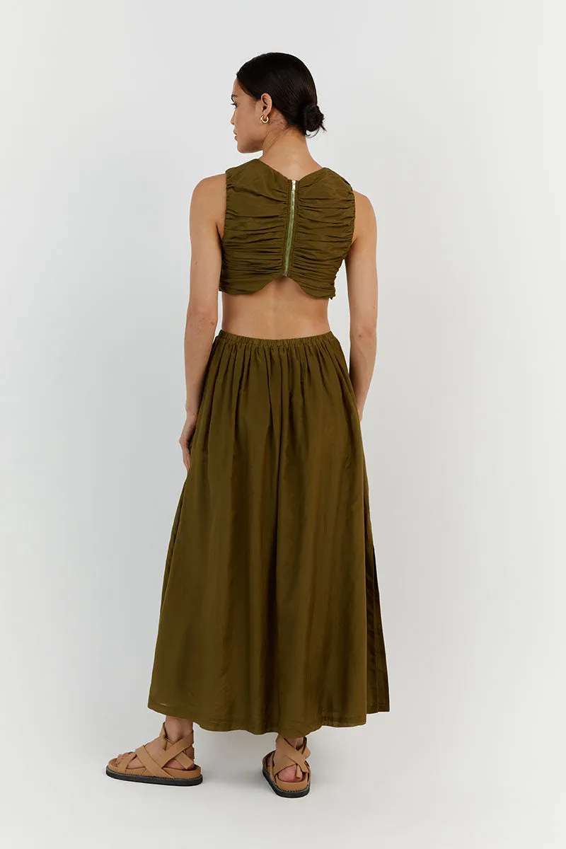 FRANKIE OLIVE SLEEVELESS CROP TOP