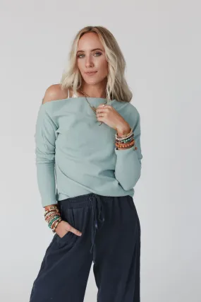 Lenny Off The Shoulder Top - Sage