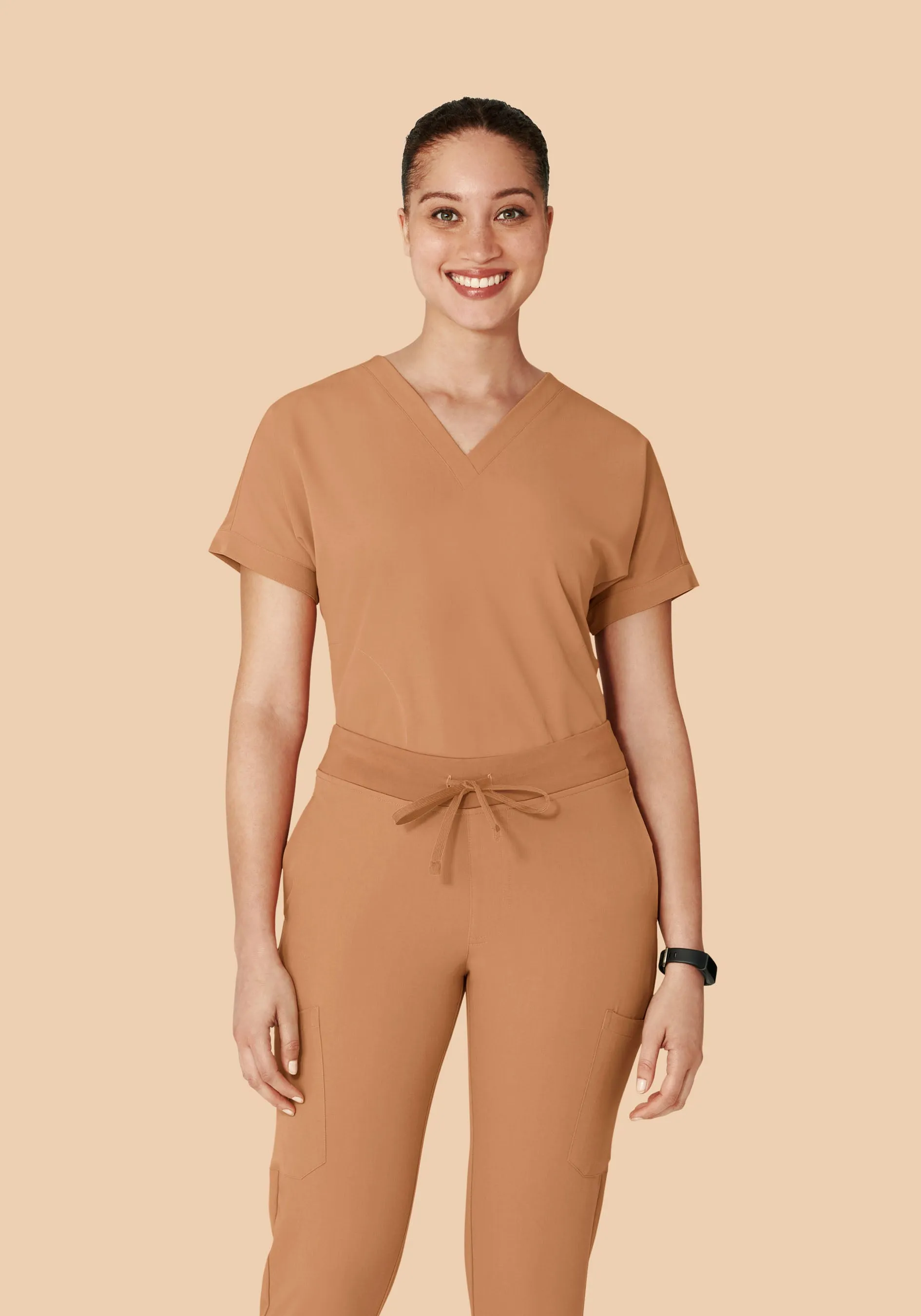 Oversized V Neck Top Ochre