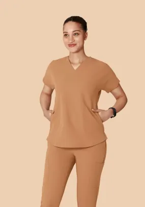 Oversized V Neck Top Ochre