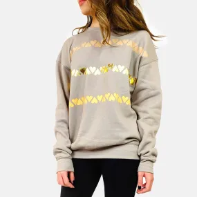 Poppy Ultra Chic Putty Sweatshirt - Gold & Peach Foil Hearts