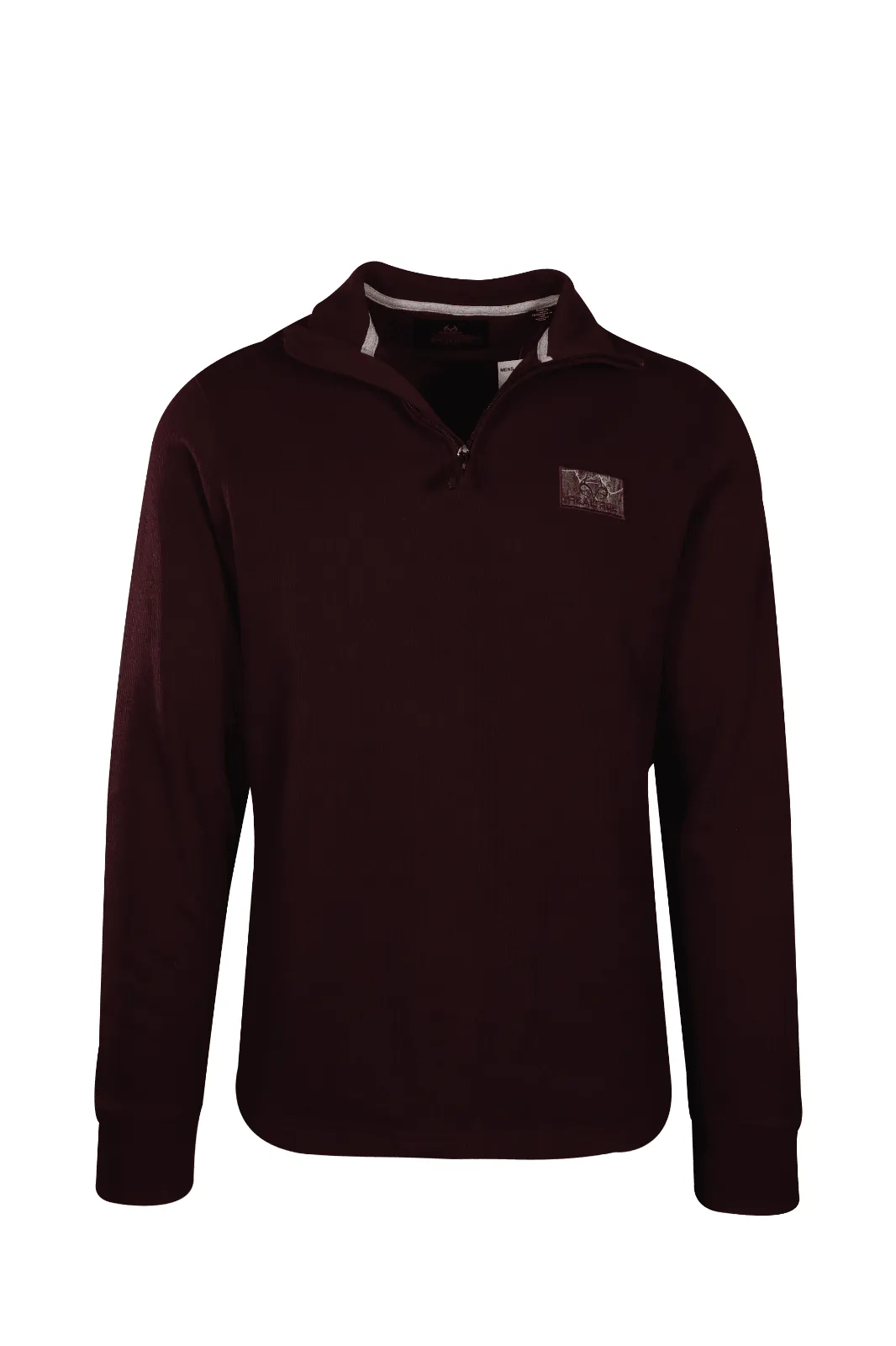 Realtree Men's Sweater Burgundy Mock Neck Long Sleeve (S01)