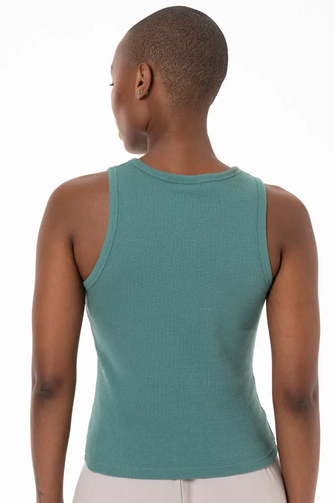 Waffle Tank Top _ 138753 _ Green