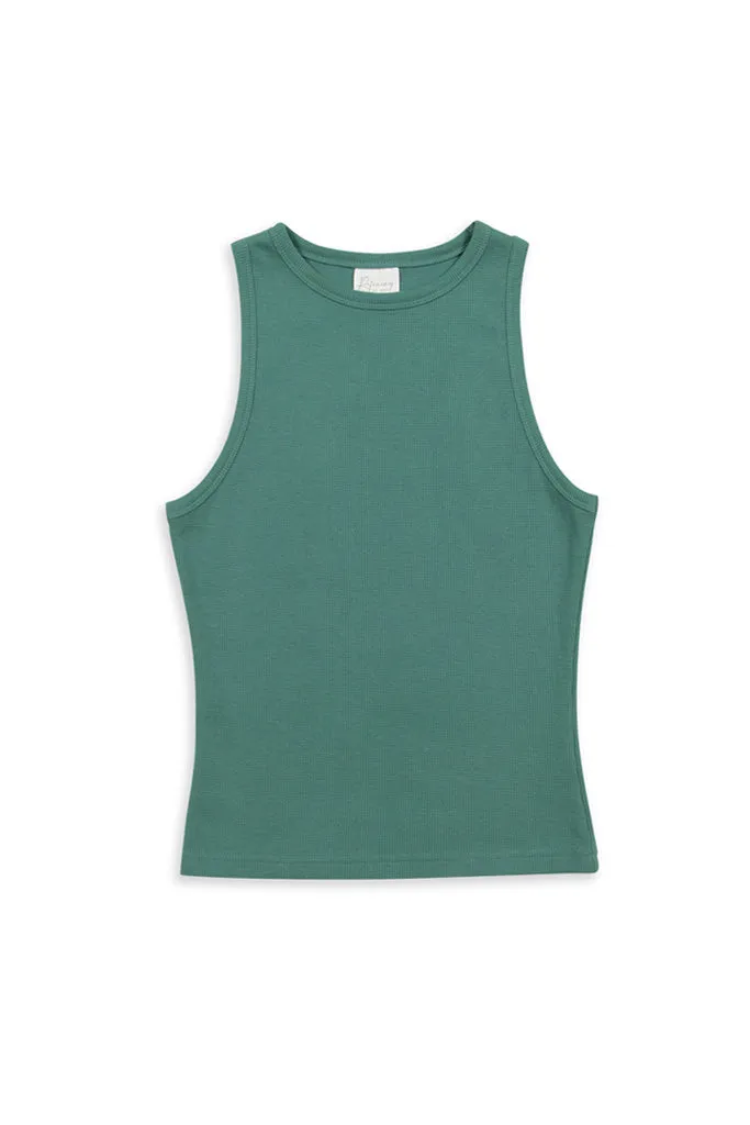 Waffle Tank Top _ 138753 _ Green